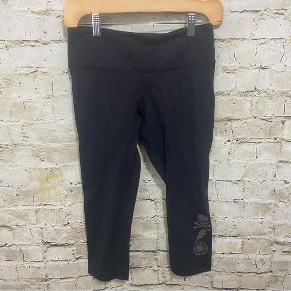 Lululemon For Soul Cycle Black Wunder Under Crop Pants Capris - Picture 1 of 4
